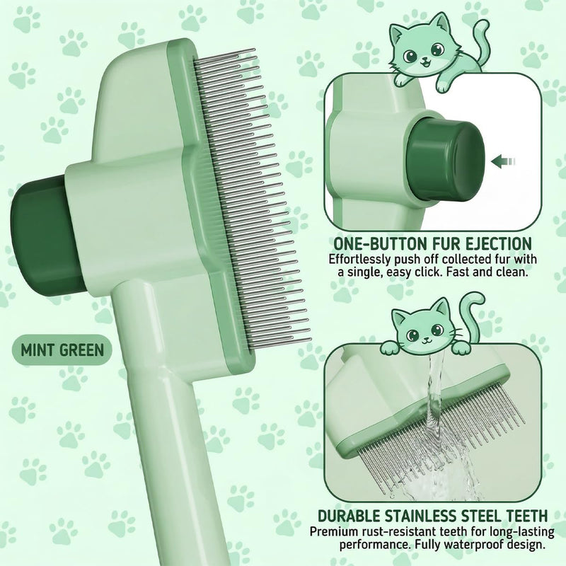 2 PCS Dual-Sided Flea Comb for Dogs & Cats, Stainless Steel Teeth De-shedding Brush | Effective Pet Grooming Tool for Shedding Control | Cat, Dog Brush for Indoor Pets