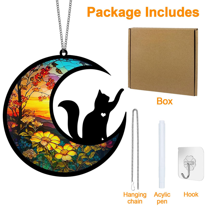 Cat Memorial Suncatcher, Personalized with Name Date for Pet Lovers, Cat Suncatcher Cat Memorial Gifts for Loss of Cat, Pet Sympathy Gifts with Personalized Decoration - PawsPlanet Australia