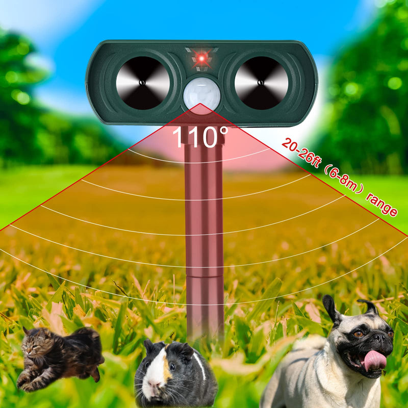 3 Pack Ultrasonic Solar Animal Repeller Waterproof Outdoor Cat Dog Repellent with Motion Sensor for Squirrel Animal Garden Yard Farm