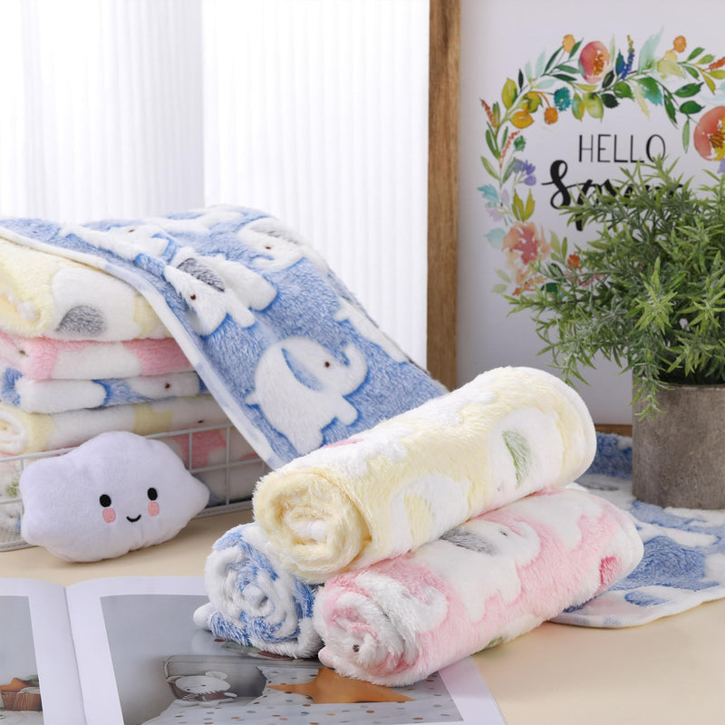 Chumia 15 Pcs Blankets for Dog Cat Soft Fluffy Fleece Washable Pet Dog Pattern Print Fleece Blankets for Pets Throw Warm Bed Mat for Puppy Cat 3 Colors, 24 x 16 Inches(Elephant) Elephant - PawsPlanet Australia
