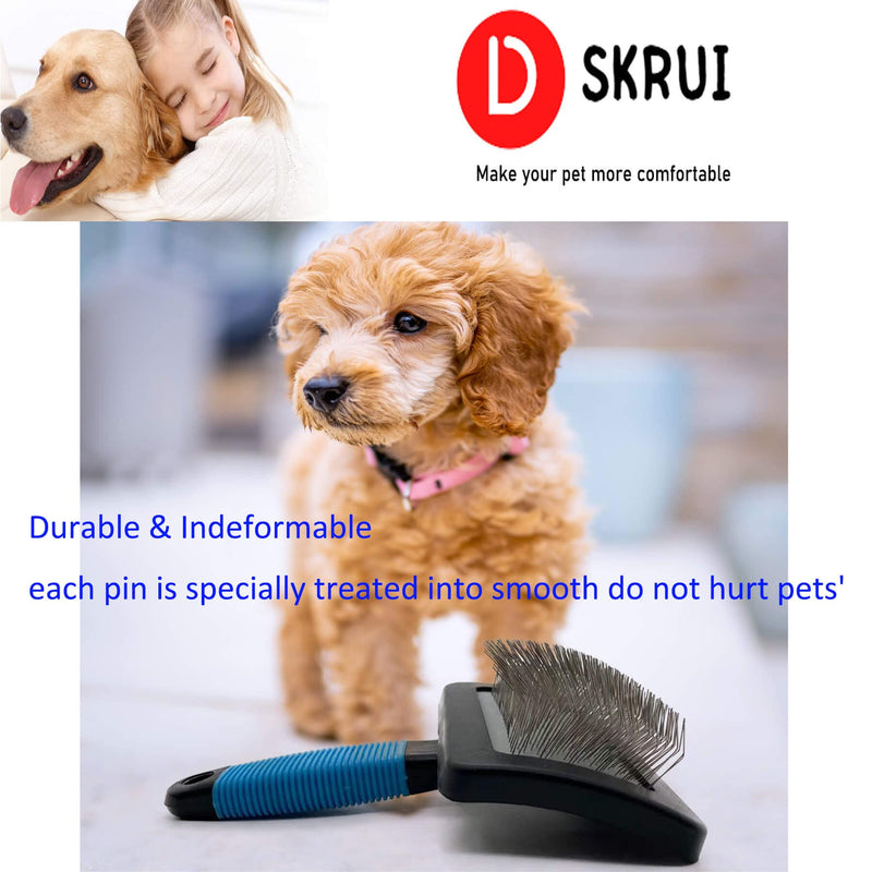 Large Firm Slicker Brush for Dogs Goldendoodles-Pet Slicker Brush With Soft Massage Grooming Stainless Steel Pins,Extra Long Pin Slicker Brush for Large Dog Pet Grooming Wire Brush and Deshedding - Removes Long and loose Hair - Undercoat - 25mm(1") - PawsPlanet Australia