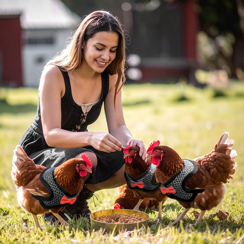 Chicken Harness with Leash Set, Upgraded Double Adjustable Mesh Breathable Chicken Training Harness, Pets Leash for 3-4 Lb Hens Duck Goose Small Pets Training Walking Supplies (Black) - PawsPlanet Australia