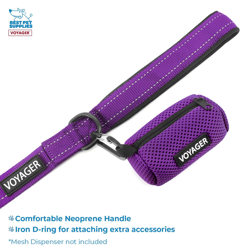 Voyager Step-in Air All Weather Mesh Harness and Reflective Dog 5 ft Leash Combo with Neoprene Handle, for Small, Medium and Large Breed Puppies by Best Pet Supplies - Leash Harness (Purple), L