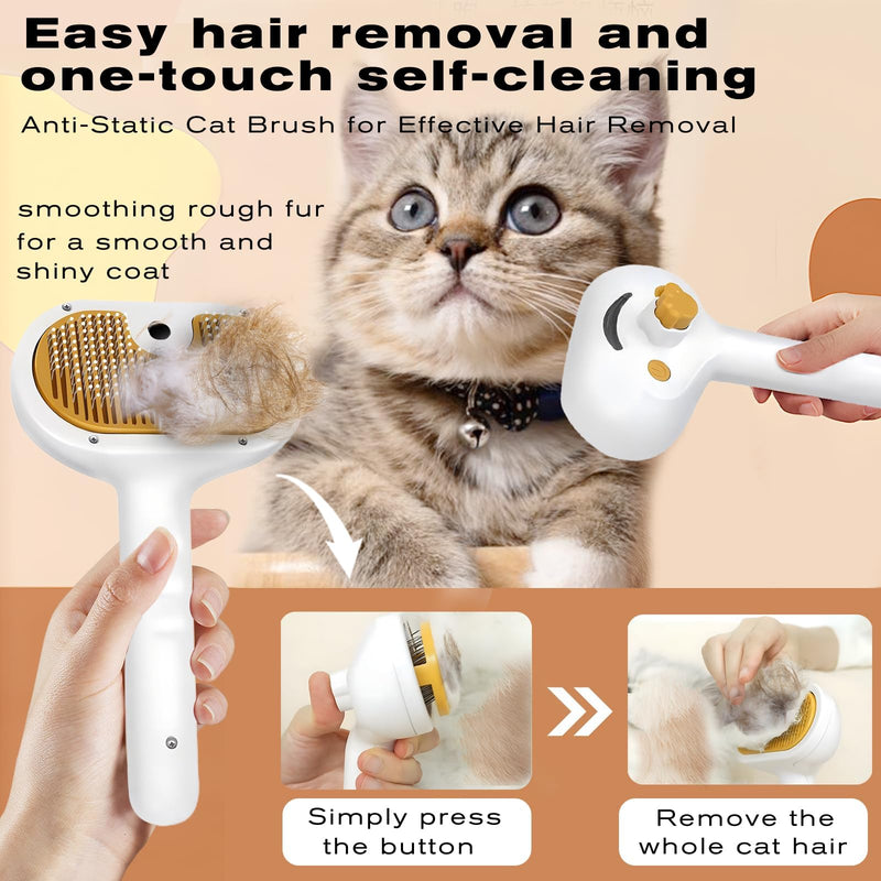 Pet Steam Brush for Dog & Cat – 3-in-1 Spray Hair Removal Comb – Steam for Shedding & Grooming – Water Brush for Long & Short Haired Pets – Spritz Defur Comb 7.8in- empties - PawsPlanet Australia