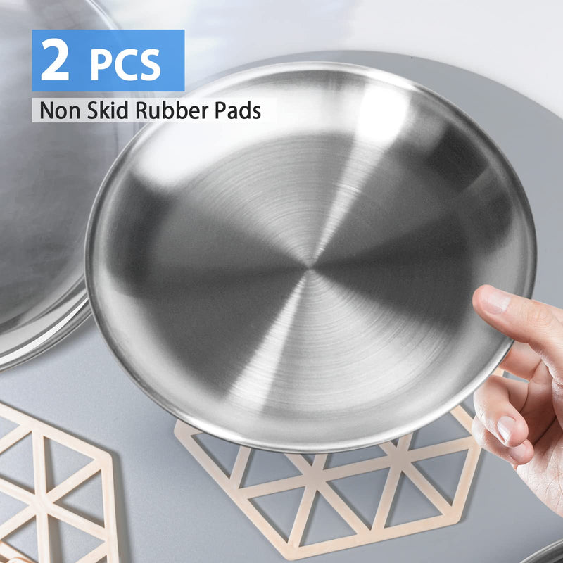 Stainless Steel Cat Dishes for Food and Water Bowls for Small Pets Relief of Whisker Fatigue -2 Sets Shallow Style 6 ounce,2 sets - PawsPlanet Australia