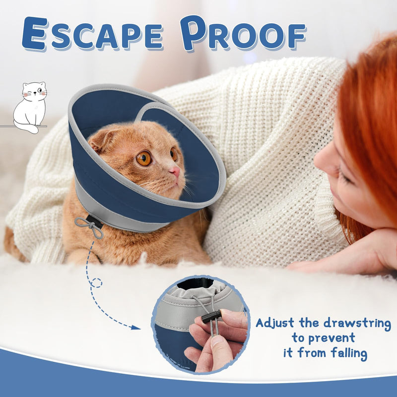 Cat Cone Collar Soft to Stop Licking, Adjustable, Foldable Lightweight Kitten Cones After Surgery