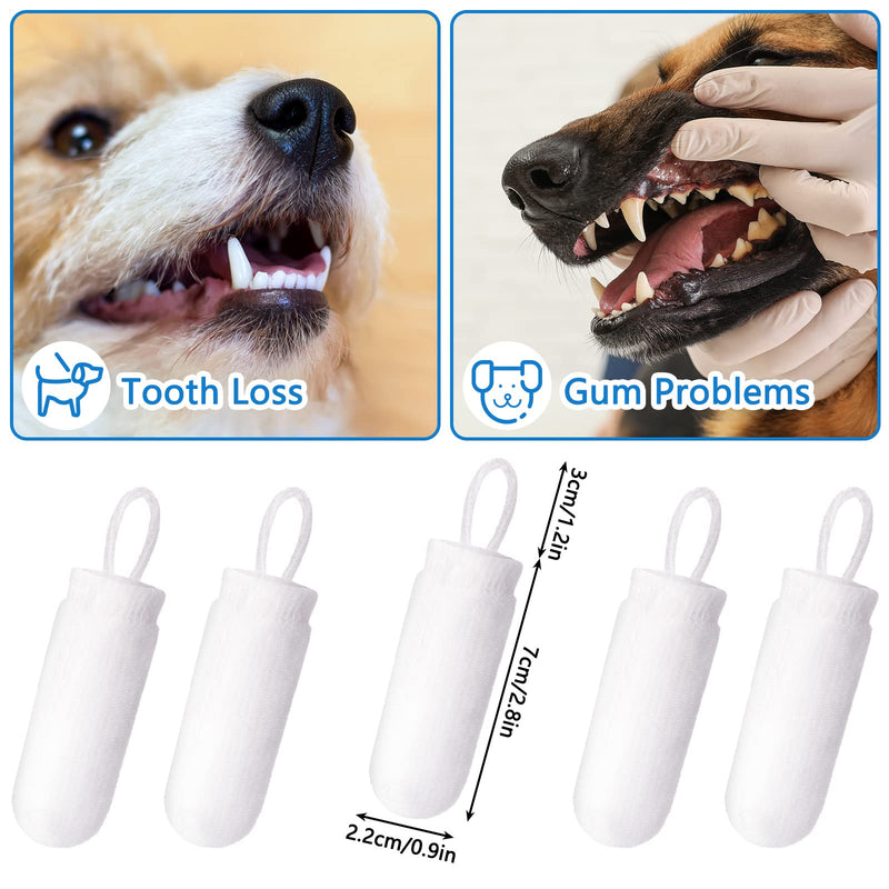 Chunful 20 Pcs Dog Fingerbrush Microfiber Full Soft Finger Toothbrush Pet Dental Finger Brush for Dog Cat Washable Teeth Cleaning Remove Plaque and Tartar