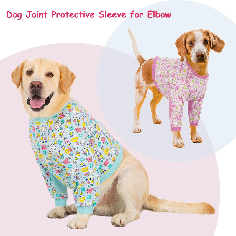 Dog Recovery Shirt for Front Legs, Dog Elbowpads Sleeve Protect Dogs Elbows Arms,Stop Licking Joints After Surgery, Help with Injury Healing Covers The Wound, Cone Alternatives (Pink, 4XL) Sweet Pink 4X-Large