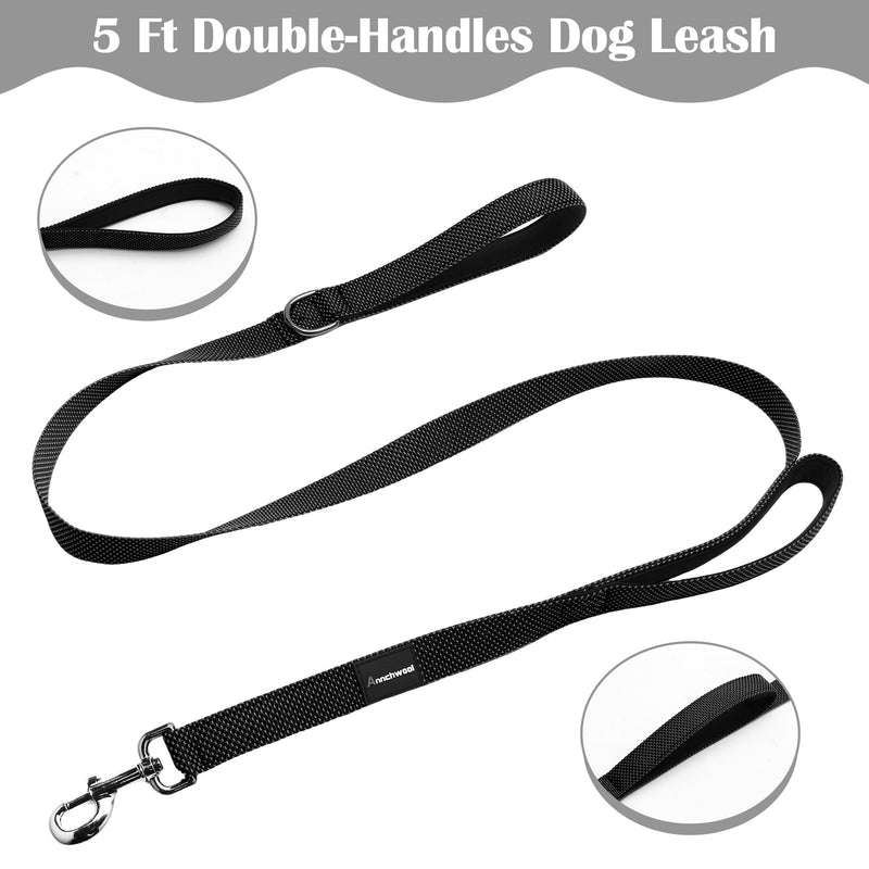 Annchwool No Pull Dog Harness with Front Clip and Easy Control Handle-Belly & Chest Adjustable Dog Harness and Leash Set for Medium Large Dogs-Heavy Duty Vest Harnesses Easy for Walking(Black,L) Black L - PawsPlanet Australia