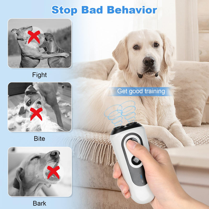 Dog Bark Deterrent Devices, Anti Barking Device for Dogs Indoor Outdoor, Rechargeable Ultrasonic Dog Bark Control Devices 50FT with Flashlight, Portable Dog Barking Silencer Dog Training