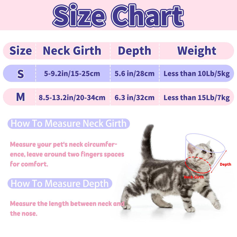Cat Cone Collar Soft, Lightweight Cat Cones to Stop Licking, Adjustable Soft Cone for Cats After Surgery, WaterProof Kitten Cones Elizabethan Collar for Cats Recovery Collar Soft Cat Neck Cone Medium Blue