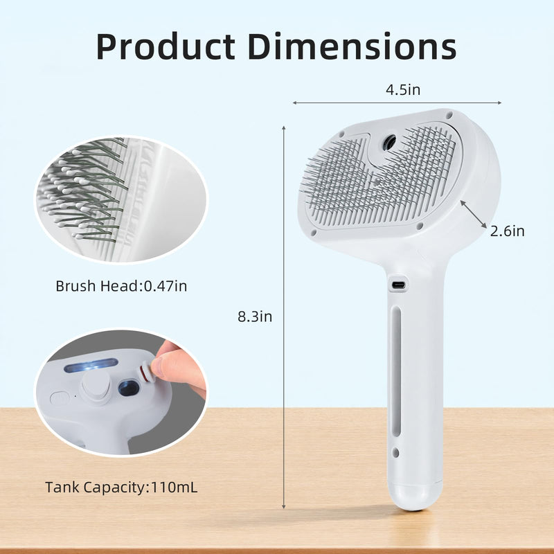 Cat Steam Brush for Shedding, Self Cleaning Hair Brush with Release Button for Short and Long Haired Cats, 4-in-1 cat Grooming Supplies for Massage, Cleaning, Shedding & Combing - PawsPlanet Australia