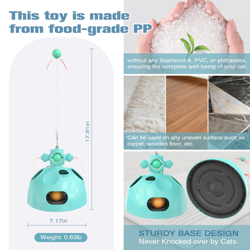 Interactive Cat Toys for Indoor Cats,4 in 1 Cat Treat Puzzle Slow Feeder Cat Wand Dancer Rolling Treat Ball Maze,Cat Treat Dispenser Puzzle Toy Cat Toys for Indoor Cats for Kitten Adult Cat - PawsPlanet Australia