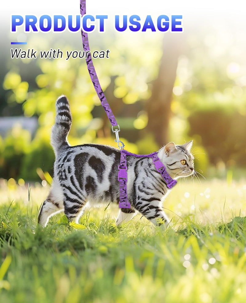 3 Pack Cat Leash and Harness Set, Lightweight Adjustable Collar Escape Proof for Cats - PawsPlanet Australia