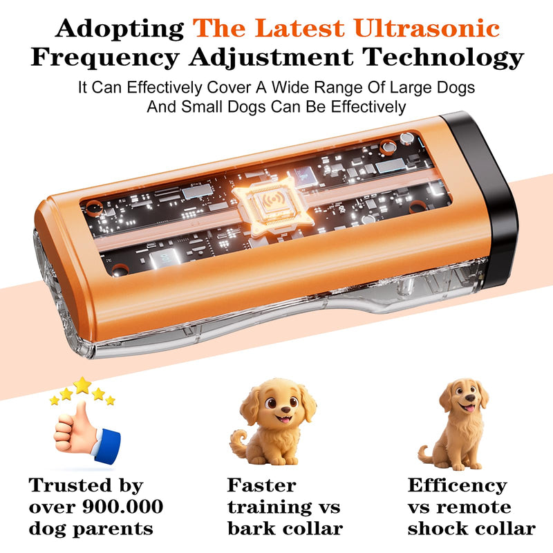 Dog Bark Deterrent Devices Rechargeable Anti-Barking Device for Dogs 50ft Long Range Ultrasonic Correct Your Dog's Bad Behavior at the Push of aButton Better Than Shock Collars or Dog Training Collars 1 - PawsPlanet Australia