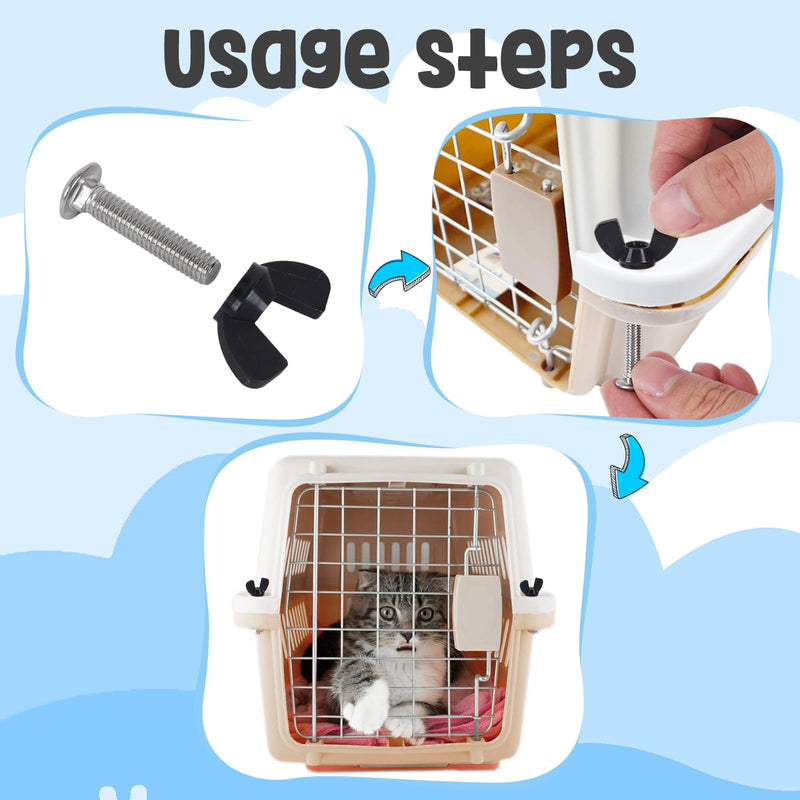 YeeBeny 24 pet Carrier Fasteners Set, Dog Kennel Replacement Screws and Bolts Butterfly Nuts,M6 Dog Kennel Replacement Screws, Pet Kennel Brackets - PawsPlanet Australia