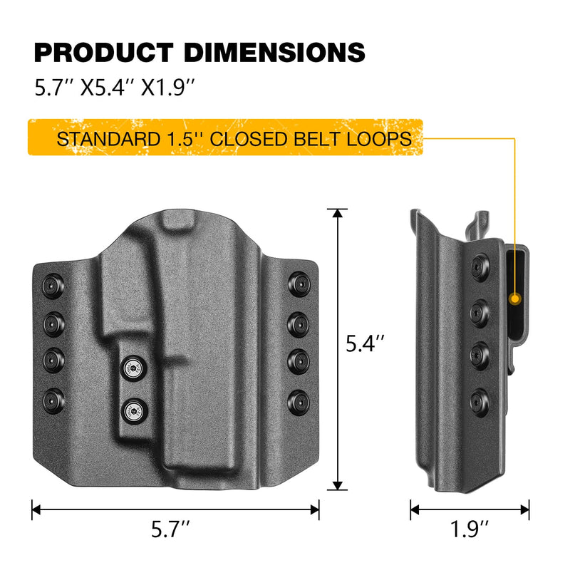 OWB Kydex Holster Fits: Glock 17 22 31丨Glock 19 19X 23 32 44 45丨M&P 9 40 45, SD9VE SD40VE丨CZ P-07丨P320 Compact, M18,XCarry, XCompact. OWB Holster for Concealed Carry, Adjustable Retention-Right Hand Right Hand Draw(OWB) Glock 17 22 31(Gen1-5)