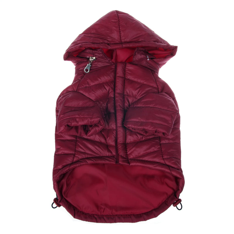 Pet Life Sporty Avalanche Lightweight Folding Winter Dog Coat - Adjustable Dog Jacket with a Concealed Zippered Collar and pop-Out Hood - Pet Coat for Small Medium Large Dogs 1 Red - PawsPlanet Australia