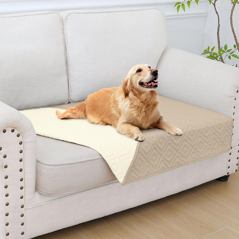 hyha Waterproof Dog Bed Blanket, Soft Pet Blankets 30x53 Inch and 82x102 Inch in Taupe/Beige, 2 Item Bundle - PawsPlanet Australia