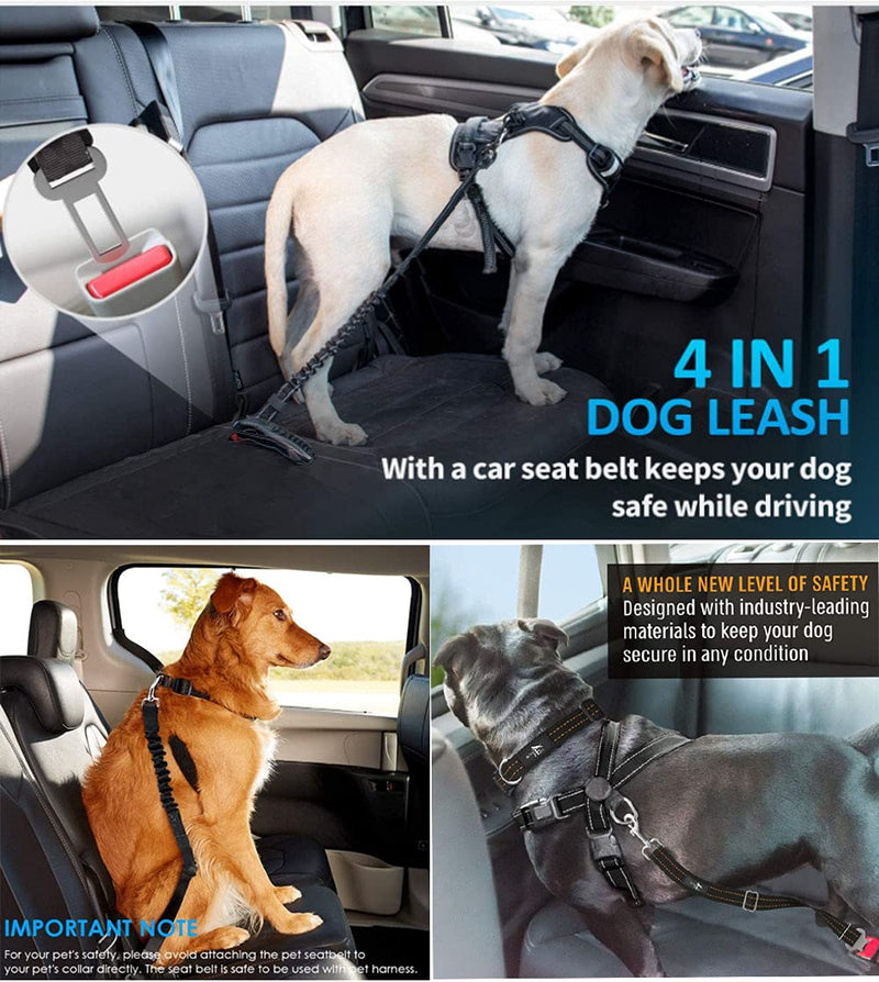 VIIDOO Upgrade Heavy Duty Dog Seatbelt with Handle, Adjustable Car Harness Dog Safety Seat Belt Large Dog for Car GREEN - PawsPlanet Australia