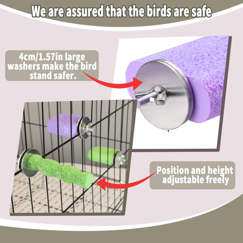 4PCS Bird Beak Grinding Stone,Bird Parrot Cage Perch Stand Platform Foot Claws Trimmer Chewing Toys for Budgies, Parakeets, Cockatiels, Conures - PawsPlanet Australia