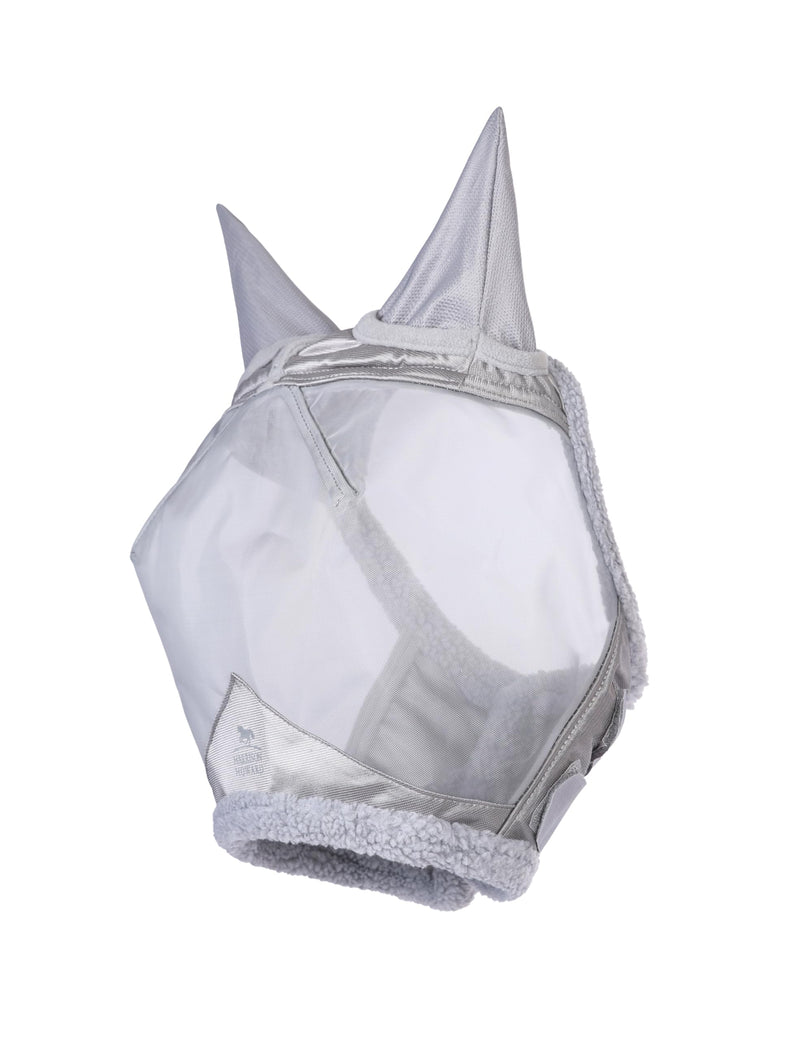 Harrison Howard CareMaster Horse Fly Mask UV Protective Fine Mesh with Extra Wool Soft Touch on Skin Moonlight Silver L Full (Large) - PawsPlanet Australia