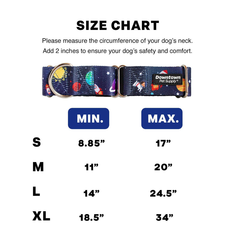 Downtown Pet Supply - Martingale Collar for Dogs - Dog Training Collar - Big, Wide & Thick Dog Collar - Escape-Proof, Weatherproof, Durable and Comfortable - Space - Large Dog Collar Large: 14"-24.5" - PawsPlanet Australia