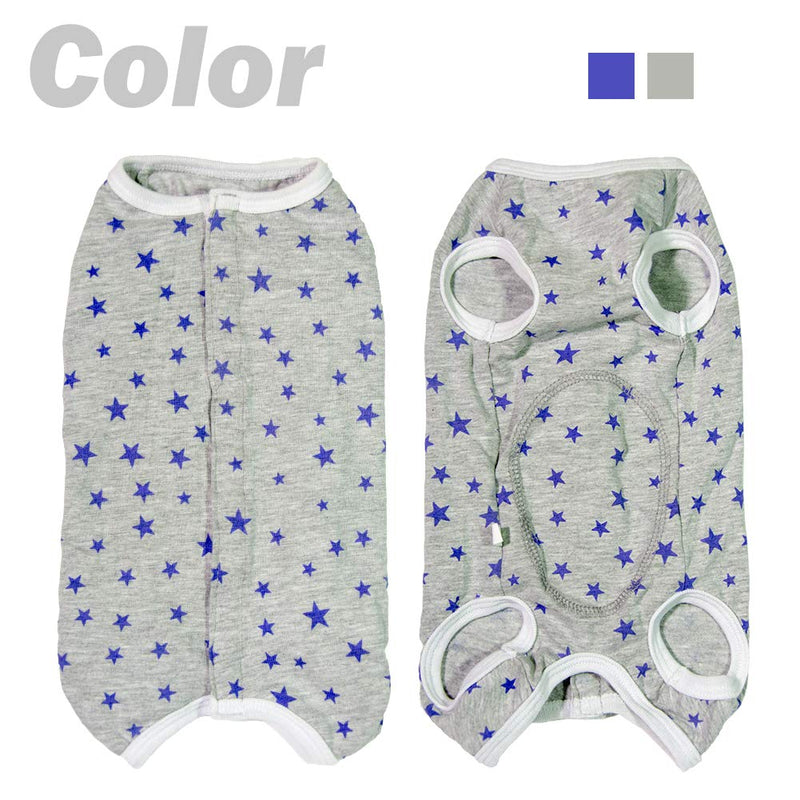 Dog’s Recovery Suit Post Surgery Shirt for Puppy, Wound Protective Clothes for Little Animals(grey stars-s) Small grey stars - PawsPlanet Australia