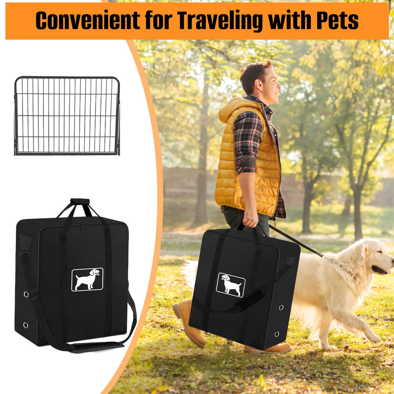 Dog Playpen Storage Bag, Fits 24" H 8 Panels and 9 Stakes, Dog Fence Travel Bag for Foldable Exercise Pet Playpen, with Shoulder, Waterproof Tear Resistant 600D Oxford Fabric, Designed for RV Trips 24 inch - PawsPlanet Australia