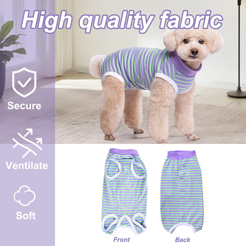 Dog Recovery Suit, Anti-licking Dog Post Surgery Bodysuit, Striped Surgical Recovery Suit E-Collar Alternative for Dogs and Cats (XS) XS