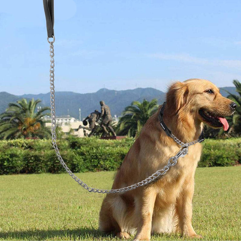 Chain Heavy Duty Metal Dog Leash, 6FTx3mm Chew Proof Pet Leash Chain with Soft Padded Handle for Large & Medium Size Dogs Walking, Training and Traveling (30-120 lbs) 6FTx3mm (30-120 lbs) - PawsPlanet Australia