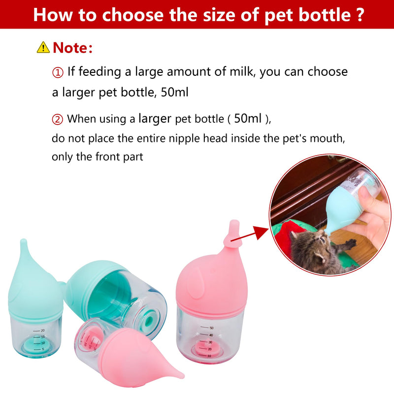 Puppy Bottles for Nursing，Kitten Bottles for Nursing，Pet Feeding Bottle，(Pink - 20ml) - PawsPlanet Australia