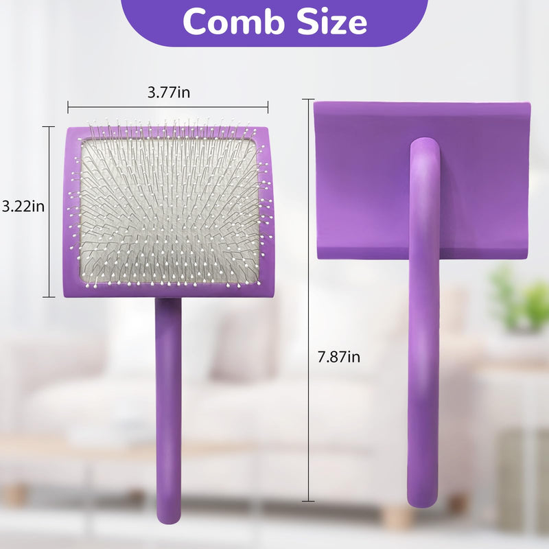 Slicker Brush for Dogs, Best Doodle & Poodle Brush for Long Haired Dogs, Large Dog Hair Brush with Little Round Rubber Tips, Dog Slicker Brushes Goldendoodle Long Pin Detangler for Dematting - PawsPlanet Australia