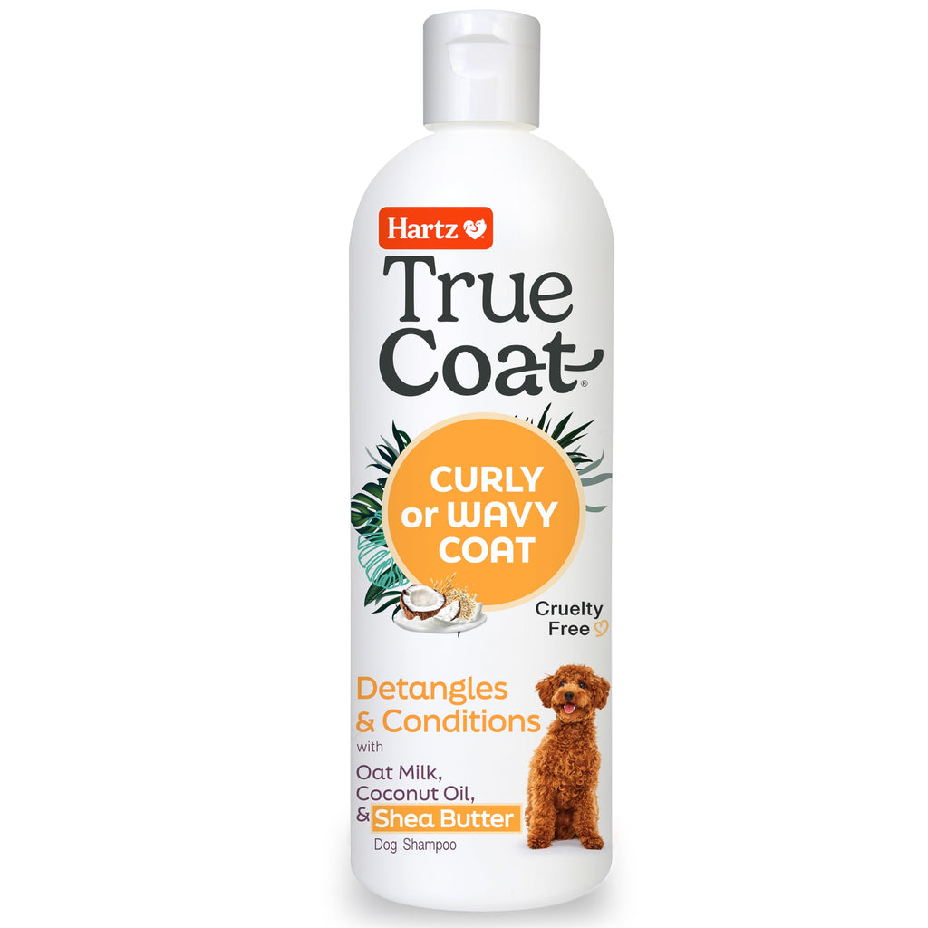 Hartz True Coat Curly or Wavy Coat Dog Shampoo, Detangles & Conditions with Oat Milk, Coconut Oil & Shea Butter - PawsPlanet Australia