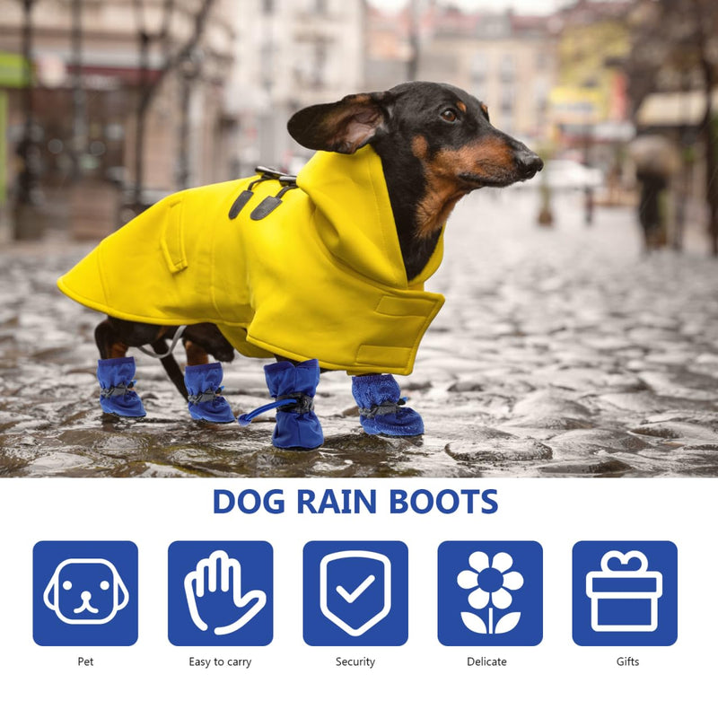 3 Sets Waterproof Dog Rain Boots Small Size Non-Slip Thickened Dog Shoes with Adjustable Strap for Outdoor Protection - PawsPlanet Australia