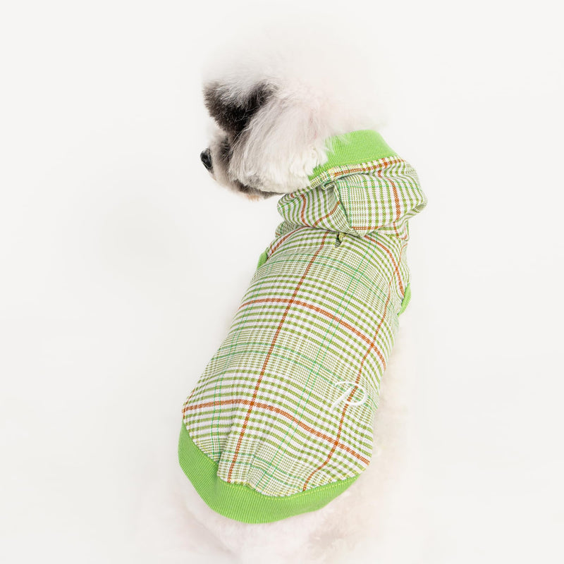 Puppia Daylan Dog Shirt Hooded Trendy Fashionable Cute Dog Apparel for Small and Medium Dogs, Green, Medium Green_Daylan - PawsPlanet Australia