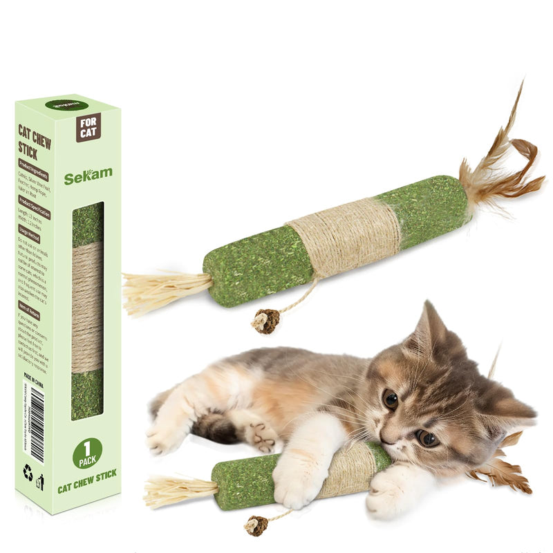 SEKAM Catnip Toys for Cats - 1 Pack Cat Chew Toy & Cat Feather Toy, Cat Toys for Indoor Cats Cleaning Teeth, Relaxing Cats,Cat Chew Toy for All Breeds