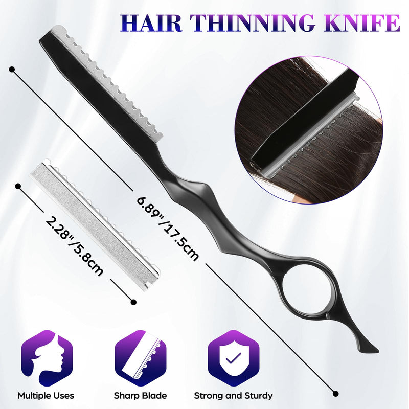 Hair Cutting Scissors Professional 6.89 inch Barber Scissors Multifunctional Salon Thinning Scissors Straight Shears Tools for Mother Father Friends' Christmas Gift Purple