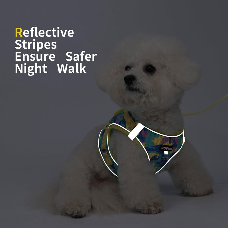 Step in Dog Harness with Leash Set, Adjustable Soft Padded and Breathable Mesh for Small Sized Dog, Reflective No Pull No Choke Cat Vest Harness, Easy Control Pet Vest, Yellow M - PawsPlanet Australia