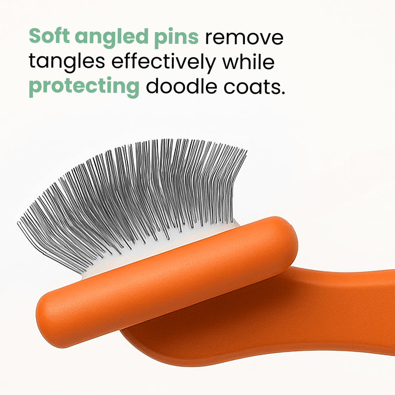 Doodle Brush for Dogs - Goldendoodle Brush with Poodle Comb and Cases Included - Goldendoodle Must Haves Grooming Tools - Designed for Doodles, Labradoodles, Bernedoodles - Medium - Orange - PawsPlanet Australia