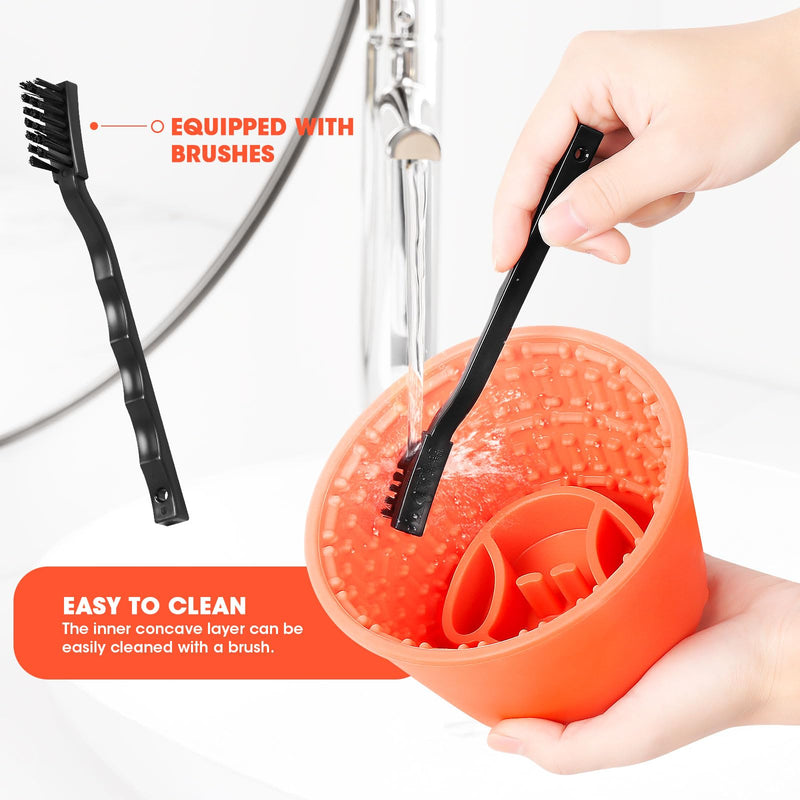Slow Feeder Dog Bowl,Non-Slip Lick and Freeze Bowl for Dogs,Long Lasting Silicone Licking Mat for All Dog Sizes,Anti-Chocking and Reduce Anxiety(Orange) Orange - PawsPlanet Australia