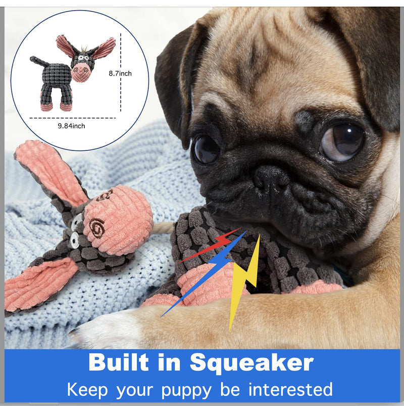 Rope Dog Toys 5 Pack with Squeaky Dog Toys, Dog Toys for Small Large Medium Dogs chew,for Teething Small Dogs, Convex Design Durable chew Rubber Balls,Funny Dog Toys donkey - PawsPlanet Australia