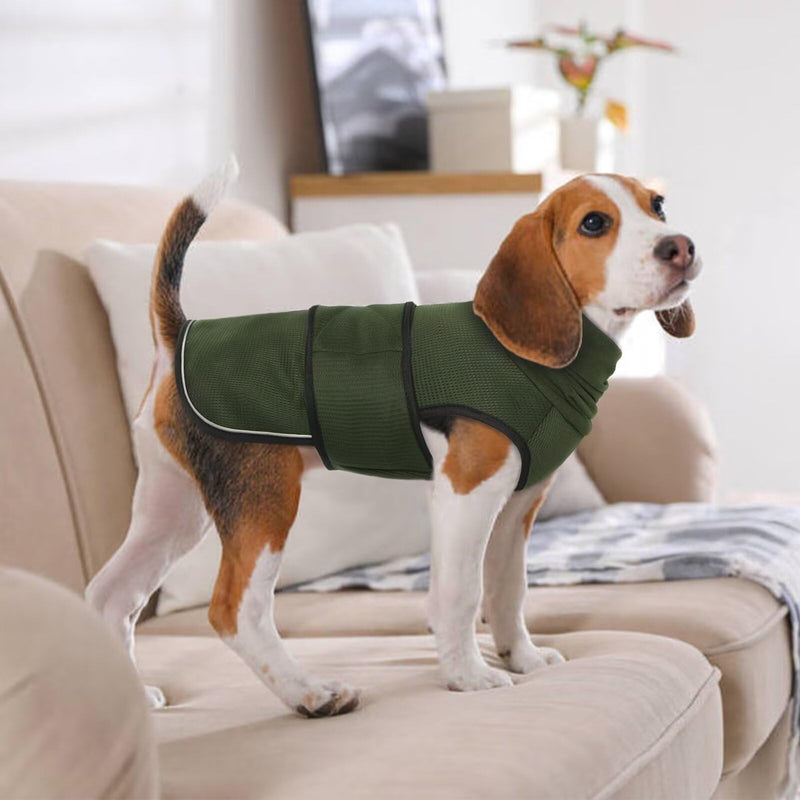IDOMIK Dog Anxiety Calming Hoodie, Breathable Adjustable Dog Jacket for Thunderstorms, Fireworks, Vet Visits, Separation Anxiety, Ear Protection Recovery, Green, L L(Chest Girth:19.7"-23.6") - PawsPlanet Australia