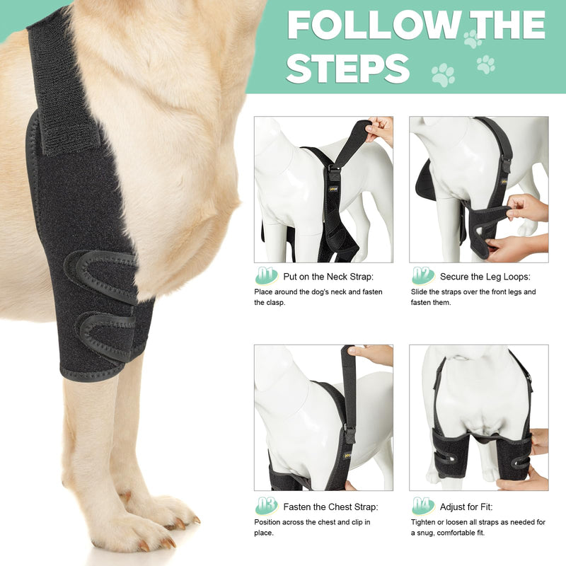 Dog Elbow Brace with Metal Splint,Hygroma Elbow Protector Pads for Dogs Shoulder Callus, Arthritis, Dysplasia, Dislocation, Pressure Sores, Support Front Leg Wrap(Both Left & Right) S