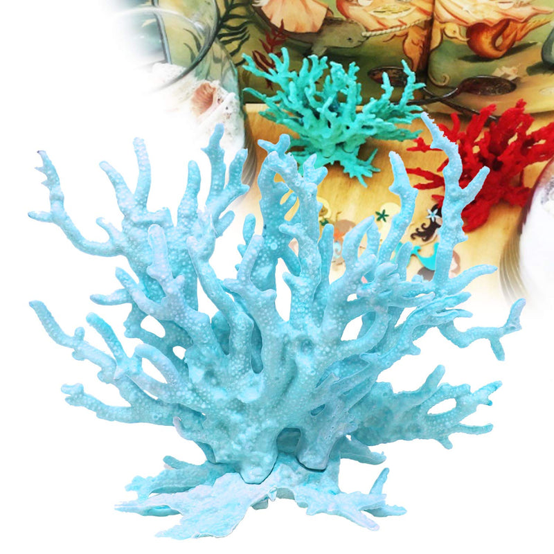 Artificial Aquarium Coral Ornament Plastic Fish Tank Plants Decoration for Aquarium Landscape Blue - PawsPlanet Australia