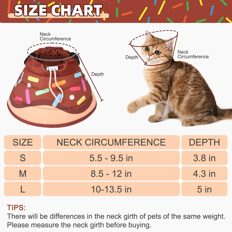 KOOLTAIL Cat Cone Collar Soft, Cat Recovery Collar After Surgery, Adjustable Comfortable Lightweight Cat Neck Cone to Stop Licking, Foldable Donut Water Resistant Pet Cone for Small Large Cats Kittens M(Neck:8.5"-12") - PawsPlanet Australia