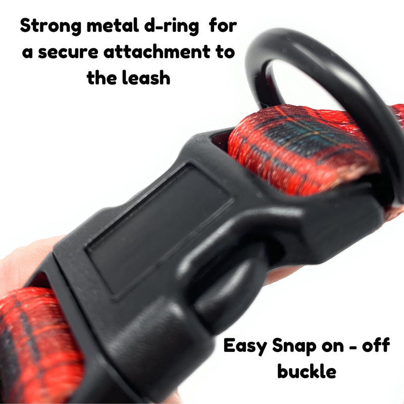 BOLDPET® Dog Collar and Leash Set - Durable Polyester Material -Adjustable Collar-Safe Metal Buckle-Cute Plaid Dog Leash and Collar Set for Small, Medium and Large Dogs