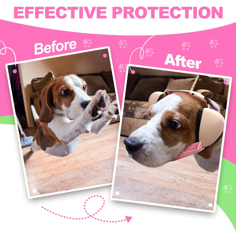PROHEAR Ungrade GEL Pads Dog Ear Muffs Hearing Protection for Dogs, NRR 28dB for Thunder, Hunting, Tourism,Small - Pink S, Pink - PawsPlanet Australia