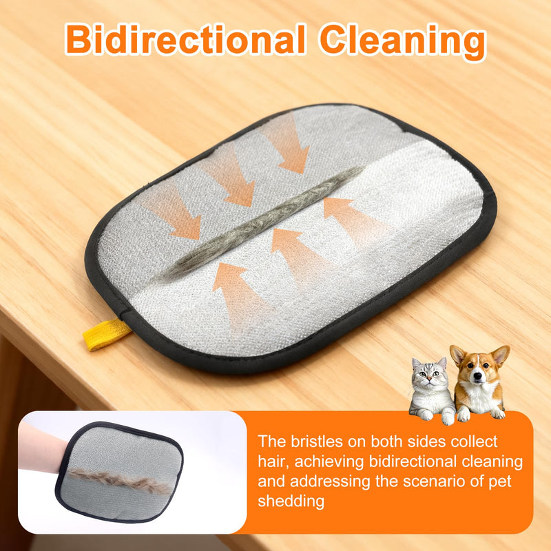 3Pcs Pet Hair Removal Glove, Five-Finger Electrostatic Pet Hair Remover Glove, Reusable and Bidirectional Cleaning Magic Brush Pet Hair for Bed, Clothing, Sofa Carpet, Car Seat - PawsPlanet Australia