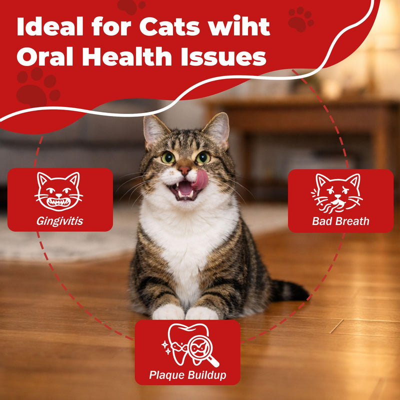 Cat Dental Care – Relieves Gingivitis – Inhibits Plaque & Tartar Buildup, Protects Gum Health and Relieves Bad Breath and Bleeding Gums, Natural Plant Extracts, 120 Easy-To-Swallow Tablets